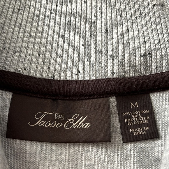 NWT Tasso Elba Shawl Collar Pullover Silver Size M - Picture 6 of 9